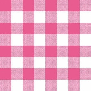 Gingham Check, hot pink (large) - faux weave checkerboard 1" squares