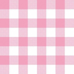 Gingham Check, soft pink (large) - faux weave checkerboard 1" squares