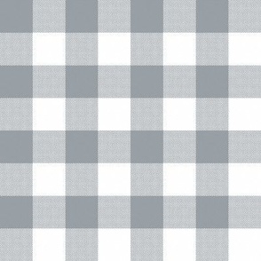 Gingham Check, neutral gray (large) - faux weave checkerboard 1" squares