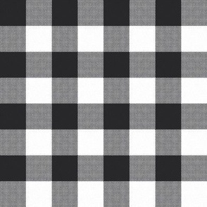 Gingham Check, black (large) - faux weave checkerboard 1" squares