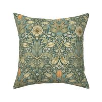 William Morris spring thicket on teal