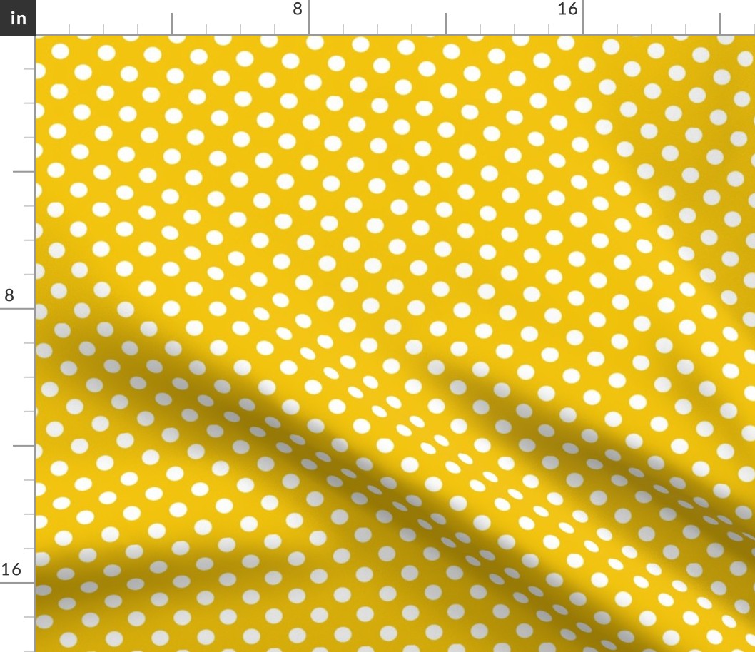 polka dots 2 mustard yellow