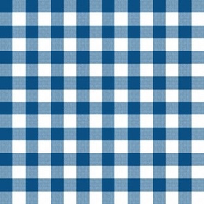 Gingham Check, dark blue (medium) - faux weave checkerboard 1/2" squares