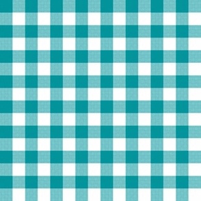 Gingham Check, sea green (medium) - faux weave checkerboard 1/2" squares