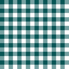 Gingham Check, dark green (medium) - faux weave checkerboard 1/2" squares