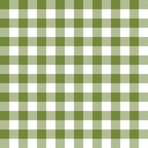 Gingham Check, olive green (medium) - faux weave checkerboard 1/2" squares