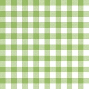 Gingham Check, apple green (medium) - faux weave checkerboard 1/2" squares