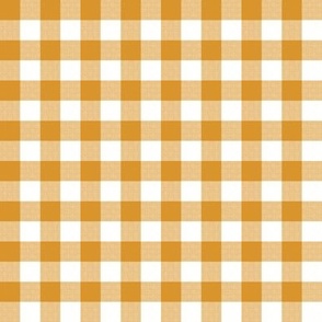 Gingham Check, mustard yellow (medium) - faux weave checkerboard 1/2" squares