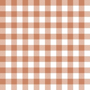 Gingham Check, tan brown (medium) - faux weave checkerboard 1/2" squares