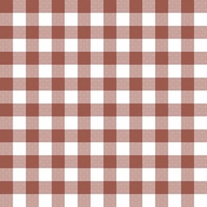 Gingham Check, rich brown (medium) - faux weave checkerboard 1/2" squares
