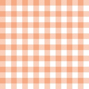 Gingham Check, peach (medium) - faux weave checkerboard 1/2" squares