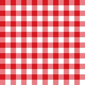 Gingham Check, red (medium) - faux weave checkerboard 1/2" squares