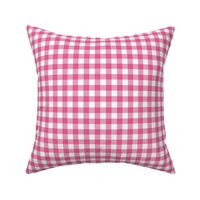 Gingham Check, hot pink (medium) - faux weave checkerboard 1/2" squares