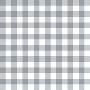 Gingham Check, neutral gray (medium) - faux weave checkerboard 1/2" squares