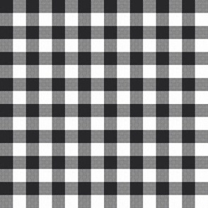 Gingham Check, black (medium) - faux weave checkerboard 1/2" squares
