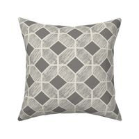 Textured Mid-century Modern Octagons and Diamonds in gray and off white