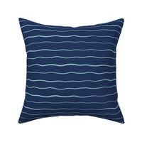 Deep Blue Sea Waves - Nautical Wavy Ocean Stripes