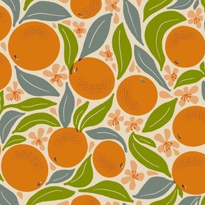 retro summer fruit of tangerine orange and lemon light background medium scale