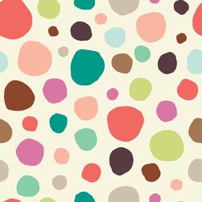 Irregular Random Colorful Circles on Light Background