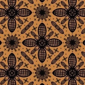 Basket Flowers Grid - Maximalist - Amber c68341