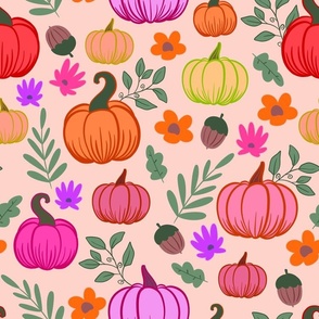 Fall pumpkins - pale pink