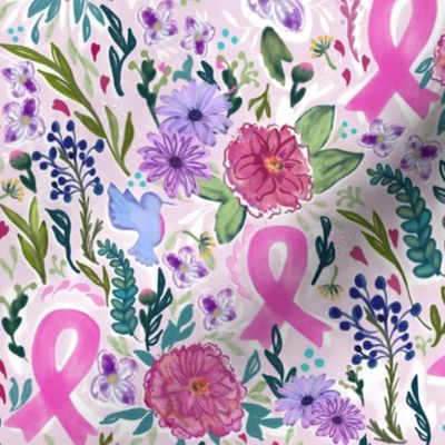 Pink Ribbon, Breast Cancer, Blue, Hummingbird, Pink, Purple, Green, Cancer, floral, flowers,  by JG_Anchor_Designs, #pink #breastcancer #cancer #hummingbird #blue #floral #flowers