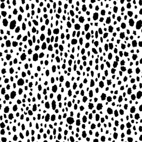 Black Cheetah Spots on White Background