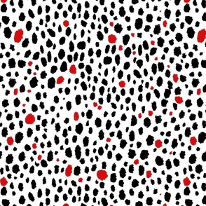 Black and Red Cheetah Spots on White Background