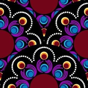 24” Art Deco Eye of the Storm Dot Mandala Scale Pattern - Large