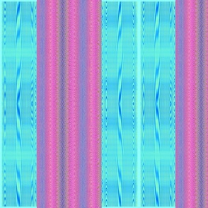 12x18 Tea Towel_Teal & Pink Vertical Sine Waves Tea Towel Design