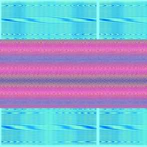 12x18 _Teal & Pink Horizontal Sine Waves Tea Towel Design