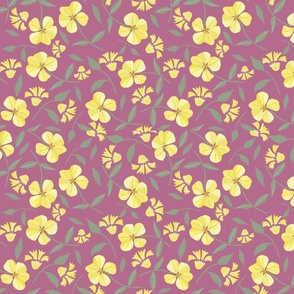 yellow flowers on purple background