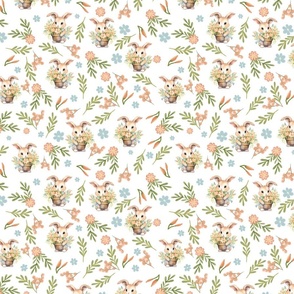bunnies and apricot flowers