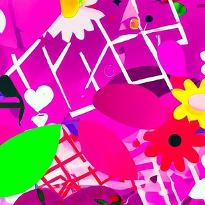 Abstract pink flowers.2