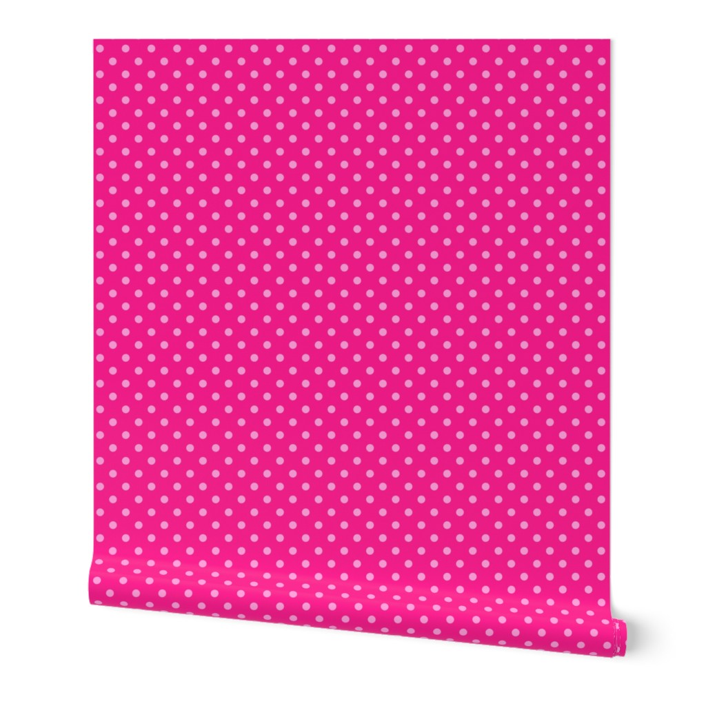 Tiny Small Scale Barbie Magenta Pink polka dots