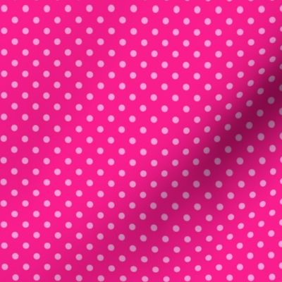 Tiny Small Scale Barbie Magenta Pink polka dots