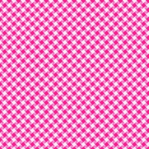 Tiny small Barbie pink diagonal checkers