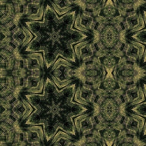 27x18_Half-Drop Repeat _ Beautiful Straw Camoflauge Green Star Design 