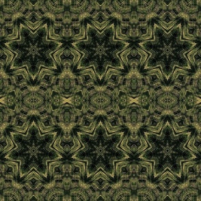 12x18_Mirror Repeat _ Beautiful Straw Camoflauge Green Star Tea Towel Design