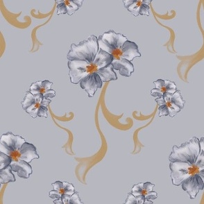 Elegant flowers on grey background