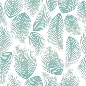 Palm Leaves - Pastel Blue Ombre + White - MEDIUM