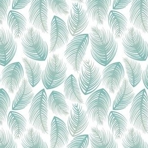Palm Leaves - Pastel Blue Ombre + White - SMALL