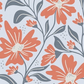 Intangible florals large scale orange 