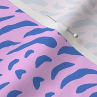 Tabby Cat Fur in Blue over Pink Background - Animal Print
