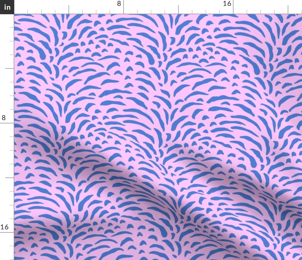 Tabby Cat Fur in Blue over Pink Background - Animal Print