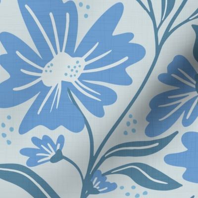 Intangible florals medium scale blue