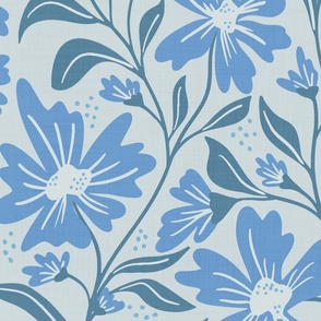 Intangible florals large scale blue 