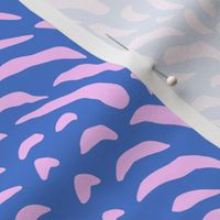 Tabby Cat Fur in Pink over Blue Background - Animal Print