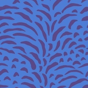 Tabby Cat Fur in Purple over Blue Background - Animal Print