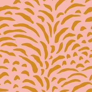 Tabby Cat Fur in Burnt Orange over Warm Pink Background - Animal Print
